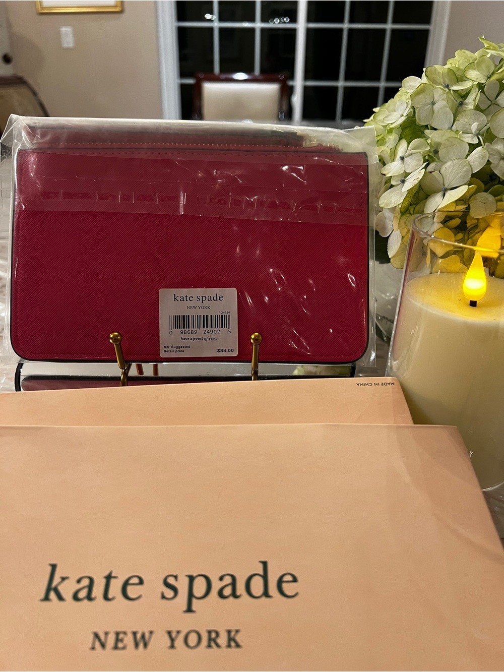 Kate Spade New York Pink Saffiano Wristlet Clutch NWT $88 MSRP Gift Packaging - Picture 4 of 7